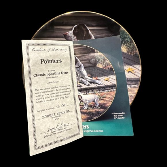 Vintage Porcelain Collector Plate 'Pointers' by Robert Christie - Picture 5 of 5